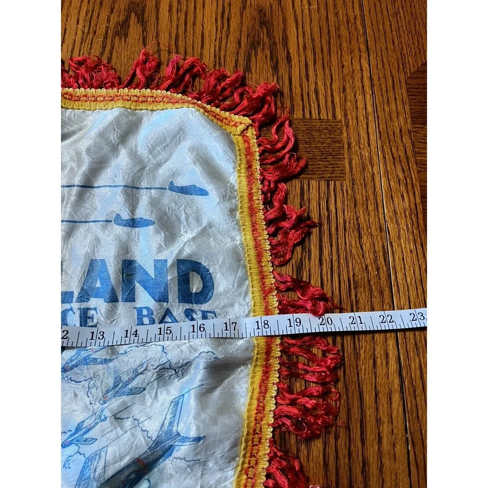Vintage Lackland Air Force Base Mother Fringed Satin Souvenir Pillow Case